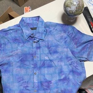 Blue and Purple Italian Resort Buton Down Shirt